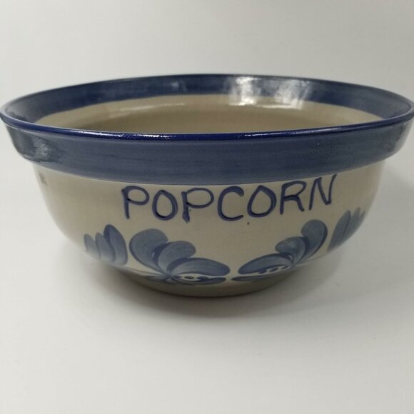 BBP Beaumont Brothers Salt Glazed Pottery 10.5" Popcorn Bowl Milk Bottle Bank - Picture 2 of 7